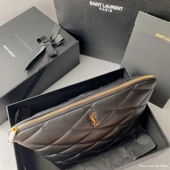 Tony Luxuries YSL POUCH QUILTED SADE IN LAMBSKIN 0622
